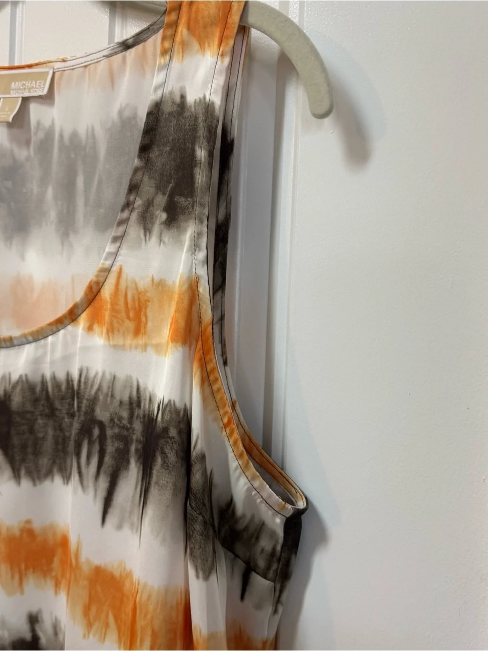 Michael Kors Women’s Sleeveless Tie Dye Tank Top Size L Chiffon Multi Boho Flowy